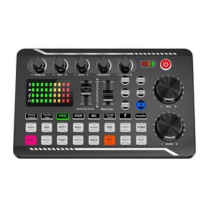 Mixer F998 Audio Mixer Live Sound Card Bm800 Mic Microphne Mobile Phone Voice Changer Karaoke for Broadcast Recording Ktv Game Music