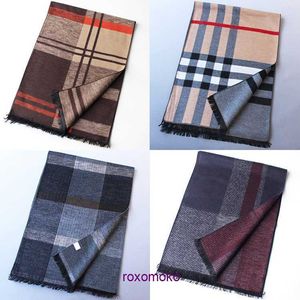 Designer Original Bur Home Winter scarves on sale New Autumn and Men's Silk Brushed Scarf Business Fashion Warm Mulberry