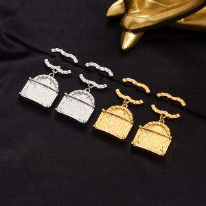 Designers de marcas de luxo Carta Stud Simples 18K Banhado a Ouro 925 Prata Aço Inoxidável Mulheres Famosas Cristal Strass Pérola Brinco Longo Festa de Casamento Jóias