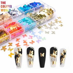 Stickers Decals TCT 695 Butterfly Nail Glitter Art Decoration Mariposa Sommerfugl Ngel FUNKELN Accessories DIY Supplier 230703