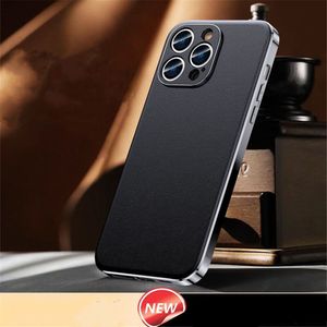 Genuine Leather Case for iPhone 11 12 13 Pro Max 14 Camera Lens Retro Business Back Cover