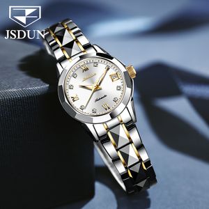 Kvinnors klockor JSDUN Luxury For Women Sapphire Crystal Automatisk mekanisk armbandsur Vattentät smycken Klocka Klockarmband gåva 230703