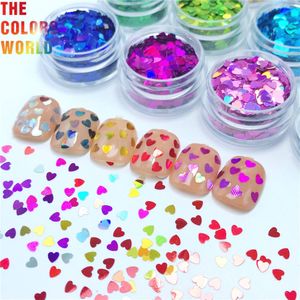 Stickers Decals TCT 214 Heart Shape Holographic 3MM Size Nail Glitter Art Decoration Body Makeup Face Painting Henna Handwork DIY 230703