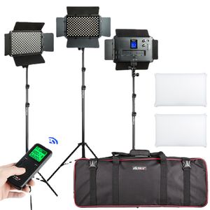 Partihandel 2/3st VL-S192T LED-videolampan Bi-färg Dimble Wireless Remote Panel Lighting Light Kit för Studio Photography Shoot