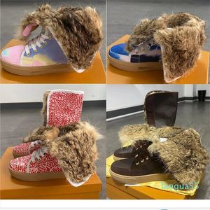 2023 مصمم نساء أرنب فور أحذية الفراء من جلد الغزال جلد الشتاء أحذية الثلج أستراليا أحذية مارتن عالية الركبة