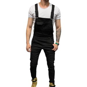 Men Jeans Skinny Long Overalls Denim Bib Workwear Fashion Denim Jumpsuit Slim Fit Jumpsuit with Pocket216s