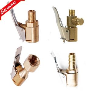 New Car Tire Air Chuck Inflator Pump Valve Connector Clip-on Adapter Car Brass 8mm Tyre Wheel Valve For Inflatable Pump Dropship