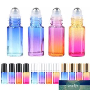 5ml Gradient Glass Bottle Roll On Empty Perfume Essential Oil Bottles with Metal Ball Roller Container Quality