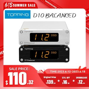 Verstärker Topping D10 Balanced Decoder Es9038q2m D10b USB DAC 384 kHz Dsd256 Analoger/digitaler Ausgang Hires USB Audio Decoder D10s