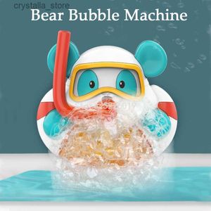 Baby Bath Toys Bubble Machine Bear Duck Crab Music Kids Bath Toy Bathtub Soap Automatic Bubble Maker Baby Bathroom Toys for Kid L230518