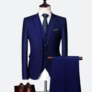 Garnitur 3-częściowy zestaw biznesowych garnitury męskie Blazery duże rozmiar butikowy garnitur Slim High-end Formal Party Wedding Regularnie dla312o