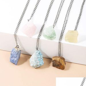 Подвесные ожерелья Gemstone Crystal Charms IRREGAR Quartz Stones Оптовые украшения для женщин.