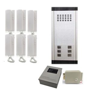 Audio Door Phones Direct Press Key Audio Door Phone for 6 apartments 2-wired audio intercom systemPower supplyelectric lock 230701