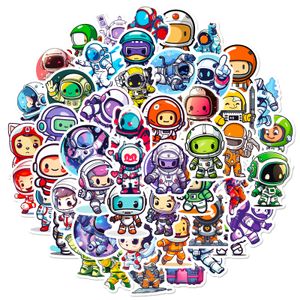 50Pcs-Pack Cartoon Astronaut Stickers Waterproof Vinyl Stickers for Luggage Water Bottle Laptop Car Planner Scrapbooking Phone Mac Wardrobe Door Wall Decals