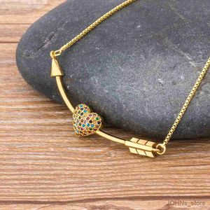 Pendant Romantic Cupid's Arrow Love Pendant Necklace Top Copper Couples Fine Gift Wedding Jewelry for Girls R230703