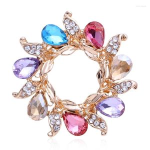 Brooches Crystal Wreath For Women Clip Scarves Fastener Silk Scarf Buckle Bnauqet Wedding Jewelry Clothing Suit Bag Accessories