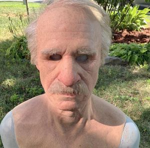 Halloween masks Old Man Fake Mask Lifelike HFestival Holiday Funny Mask Super Soft Old woman Adult cosplay Mask Reusable Children Doll Toy Gift