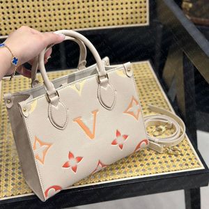 2024 Luxury Women Bags Fashion Shopping Printed Handbags Designer High Quality Flower Embossed Pink Classic Shoulder Bag Clutch Ladies