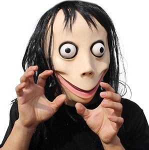 Halloween Funny Scary DEATH GAME MOMO Mask Full Face Latex Terror grimace masks Horror Mask For Halloween Cosplay Party Decor Prop