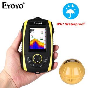 Fish Finder Eyoyo 2,4 дюйма цветового экрана Портативная рыбная искатель Перезаряжаемый беспроводной сонар 125 кГц 100 м/328 -футовый эхо -детектор для рыбалки HKD230703