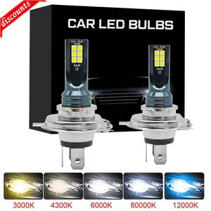 New 2Pcs H4 H7 LED Headlight H11 H8 H9 H10 H1 H3 Car Fog Light Bulbs 9005 9006 Auto Driving Running Lamps 12000LM 80W 12V