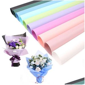 Confezione regalo Fiore Carta Plastica Fiorista Bouquet Forniture per l'imballaggio Festival Fai da te Artigianato Carte regalo Consegna goccia Giardino domestico Festi Dh58F