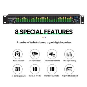 Mixer 31 Band Graphic Equalizer Audio Digital Equalizador de Audio Professional Sound System Professional Equalizers