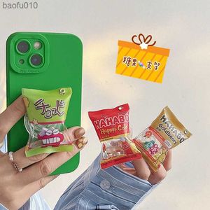 Korea Candy Phone Holder Finger Foldbar Support Telefonhållare Ring Telefon Tillbehör Socket Universal Mobile Stand Telefon L230619