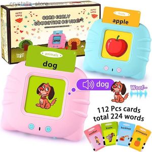 Talking Flash Cards Baby Alphabets Uczenie się zabawek edukacyjnych Maszyna czytania z 224 słowami przedszkola interaktywna zabawki L230518