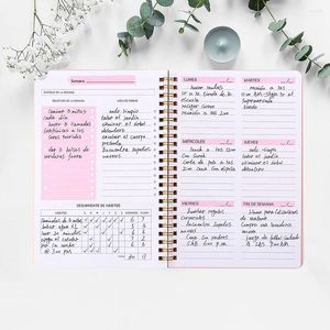 Spagnolo Agenda Planner Notebook Diario Settimanale Programmazione degli obiettivi Organizzatore per l'ufficio di cancelleria della scuola