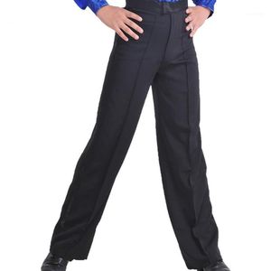 2020 New Arrival Black color Professional mens Latin Dance Pants Spandex Boys Ballroom Dance Pants1266s