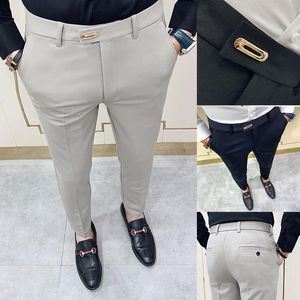 Blazers pantalones hombre vår sommaren 2022 nya byxor män koreanska smala män affärsklänning byxor streetwear man byxor plus storlek 2836