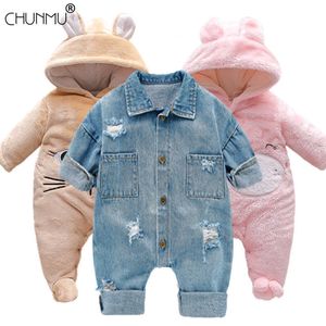 Footies Autumn Baby Clothes Set Girl Denim Romper Boys Jumpsuit Newborn Clothing Girls Outfit Infant Cartoon Giraffe OverallHKD230701