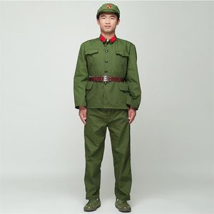 Soldado norte-coreano Uniforme Guardas vermelhos verde desempenho traje palco filme televisão Oito Rotas Roupa do Exército Exército do Vietnã228q