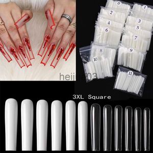 Unghie finte 3XL Tapered Square Clear Full Cover Nail Tips 120PC Press On Nails Accessori per manicure Unghie quadrate extra lunghe artificiali x0703