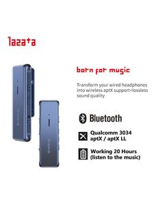 MP3/4-Adapter Lazata Bluetooth-Empfänger Audio-Adapter mit MIC 5.1 aptX LL 3,5 mm AUX Wireless-Kopfhörer Spiel Musik Typ C Aufladen 230701