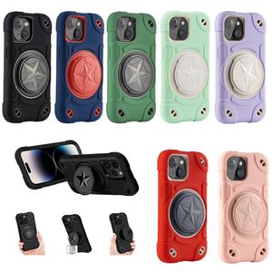 America Shield 360 Rotation Kickstand Shockproof Phone Cases For Iphone 14 Pro Max 13 12 Pro Heavy Duty Hybrid 3in1 Soft Silicone Hard PC Robot Defender Back Cover