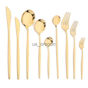 Set di stoviglie JANKNG Set di posate in oro Acciaio inossidabile Coltello dorato Forchetta Cucchiaio Set di posate Stoviglie da cucina Set di stoviglie in oro Dropshipping x0703