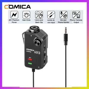 Guitar Comica AD2 XLR Microphone Preamplifier Audio Adapter Mixer Mixer Preamp Guitar Interface for DSLR Camera iPhone iPad /PC Android