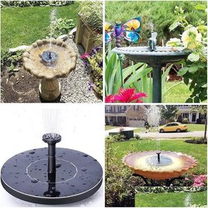 Vattenutrustning Solar Fountain Water Pump för trädgårdspooldamm utomhuspanelpumpar Kit Drop Leverans Hem Uteplats Lagsakar levererar DHNRB