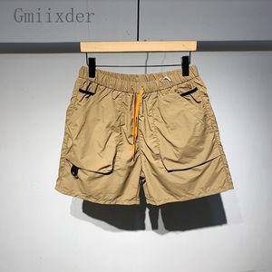 Shorts Masculino Gmiixder Summer Cargo High Street Bolsos Meia Calça Unissex Casual Curto Calças Médias Soltas Gelo Seda Esportes s 230703