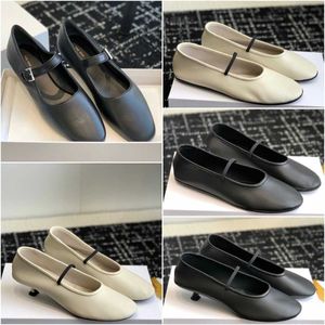 Luxury Row muller Designer Women shoes Fashion leisure Ava Ballet Flat Sheepskin Canal Retro Top quality Soft Shoe Size 35-40