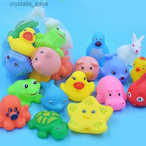 10 Pcs/Set Baby Cute Animals Bath Toy Swimming Water Toys Soft Rubber Float Squeeze Sound Kids Wash Play Funny Gift Dropshipping L230518