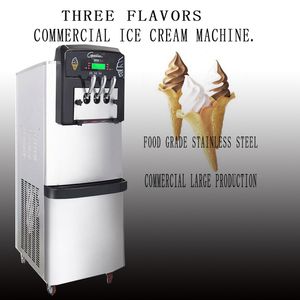 LINBOSS Commercial Soft Ice Cream Machine W pełni automatyczne pionowe urządzenia chłodnicze ze stali nierdzewnej Cone Maker Ship