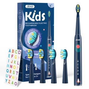 Toothbrush Seago Kids Electric Toothbrush for 6Years 5 Modes Rechargeable IPX7 Waterproof Power Sonic Toothbrush Replacement Head SG-2303 230701