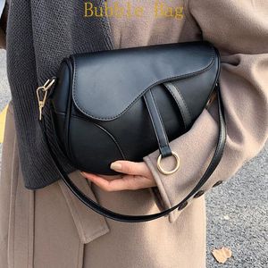 Evening Bags 2023 Women 's Bag Casual Saddle Pu Solid Color Diagonal Fashion Easy Matching Lady Handbag And Purses Luxury