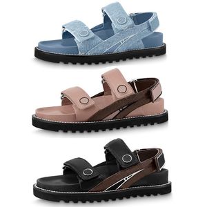 2023 Lyxdesigner Kvinnor Män Tofflor Sandaler Mesh Plattform Mode Gladiator tofflor slides Weaves Patchwork Skor med öppna tår Chaussure Femme Flats Slide 35-44