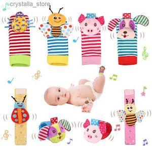 4st/Set Baby Rattle Socks Toys Wrist Foot Rattle Socks For Babies 0-12 månader Spädbarn Birthday Present For Newborn Boys Girls L230518