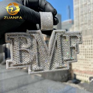 Custom Luxury 3 Width Hip Hop Iced Out Fine Jewelry Micro Pave d Color Letter Pendant