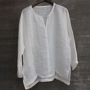 Mężczyzny dresy 8 kolorów vintage bawełniana koszula lniana mężczyźni swobodny długie rękaw duże wierzchołki camisa v szyja boho w stylu koszule męskie mens mens mens